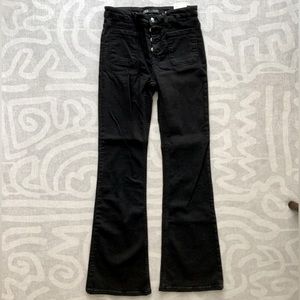 Zara Black Flare Jeans with Front Pockets